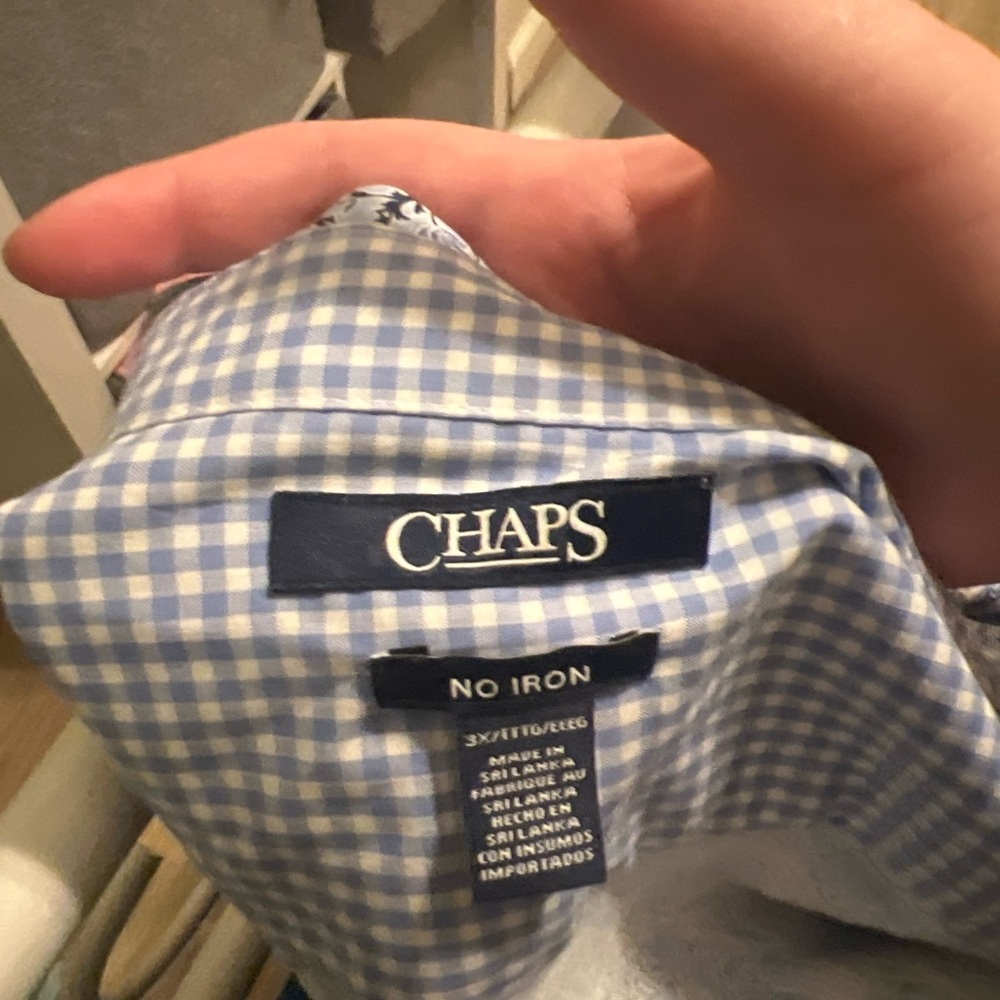 Chaps Light Blue Checkered Shirt